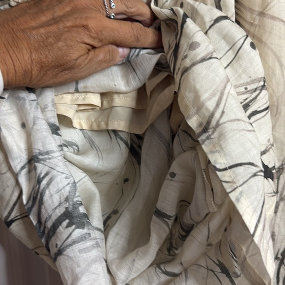 Roey Wang High Waisted Wide Leg Patterned 100% Linen Pants size S - Picture 5 of 10